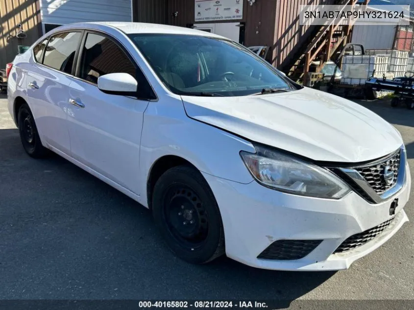 2017 Nissan Sentra S/Sv/Sr/Sl VIN: 3N1AB7AP9HY321624 Lot: 40165802