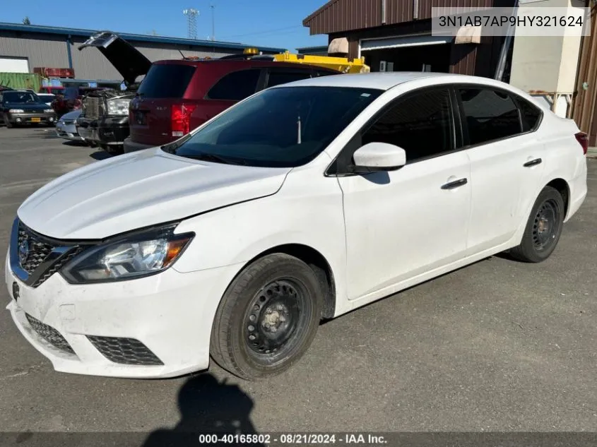 2017 Nissan Sentra S/Sv/Sr/Sl VIN: 3N1AB7AP9HY321624 Lot: 40165802