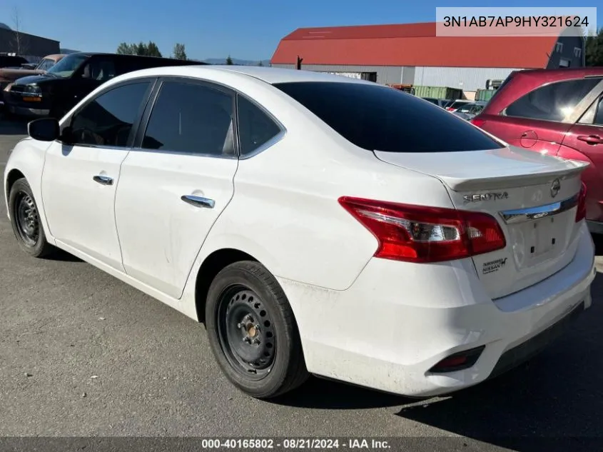 2017 Nissan Sentra S/Sv/Sr/Sl VIN: 3N1AB7AP9HY321624 Lot: 40165802