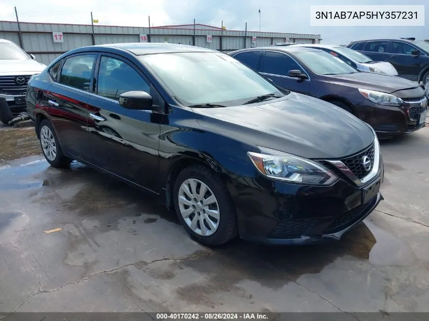 2017 Nissan Sentra Sv VIN: 3N1AB7AP5HY357231 Lot: 40170242