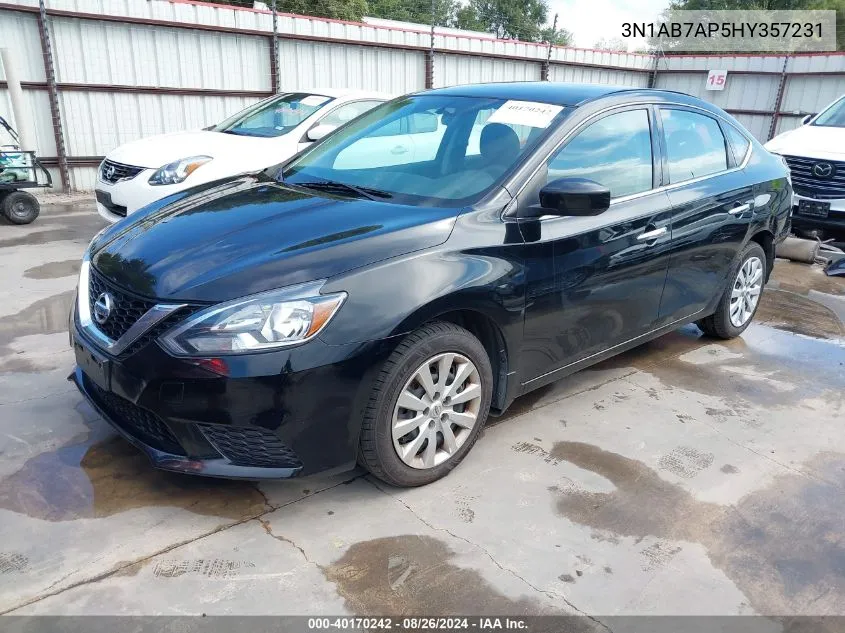 2017 Nissan Sentra Sv VIN: 3N1AB7AP5HY357231 Lot: 40170242