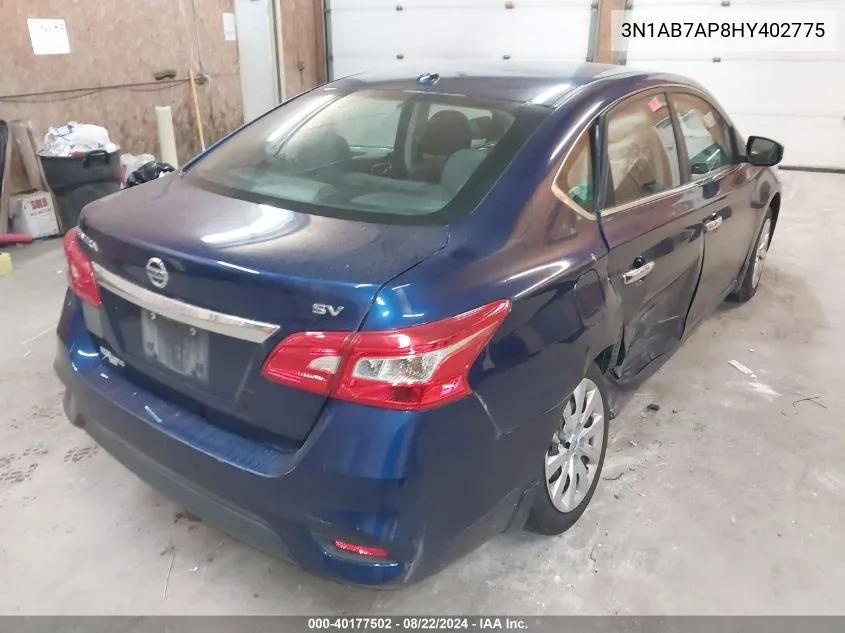 3N1AB7AP8HY402775 2017 Nissan Sentra Sv