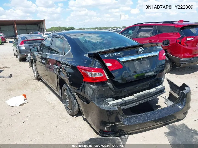 2017 Nissan Sentra S VIN: 3N1AB7AP8HY222809 Lot: 40180915