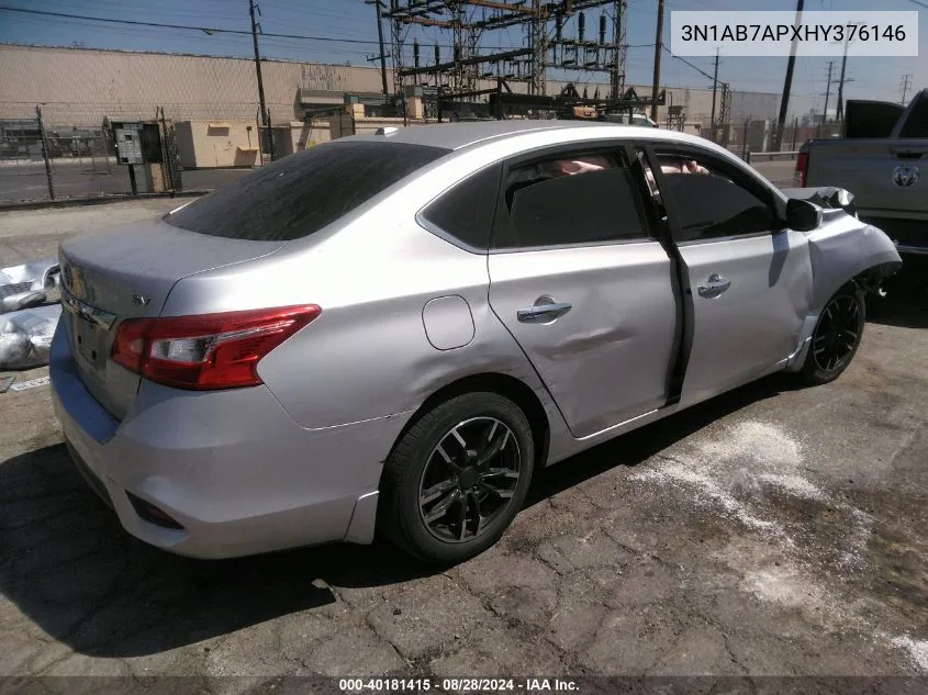 2017 Nissan Sentra Sv VIN: 3N1AB7APXHY376146 Lot: 40181415