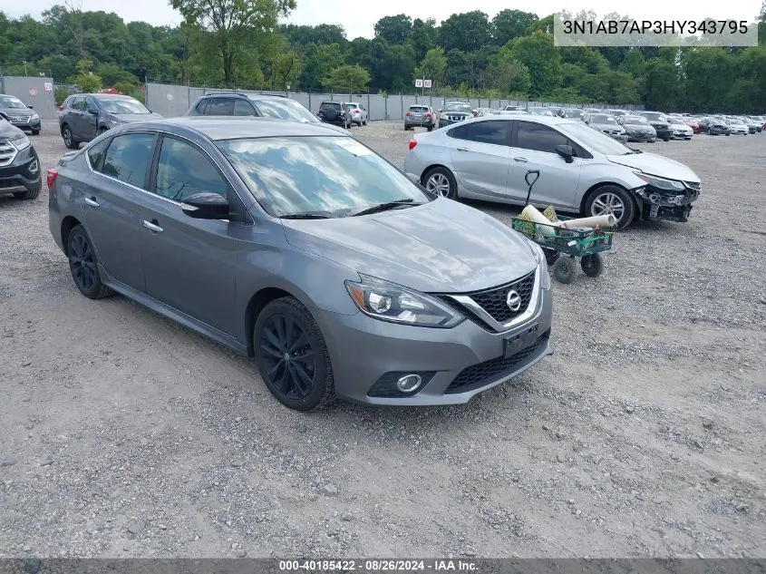 2017 Nissan Sentra Sr VIN: 3N1AB7AP3HY343795 Lot: 40185422