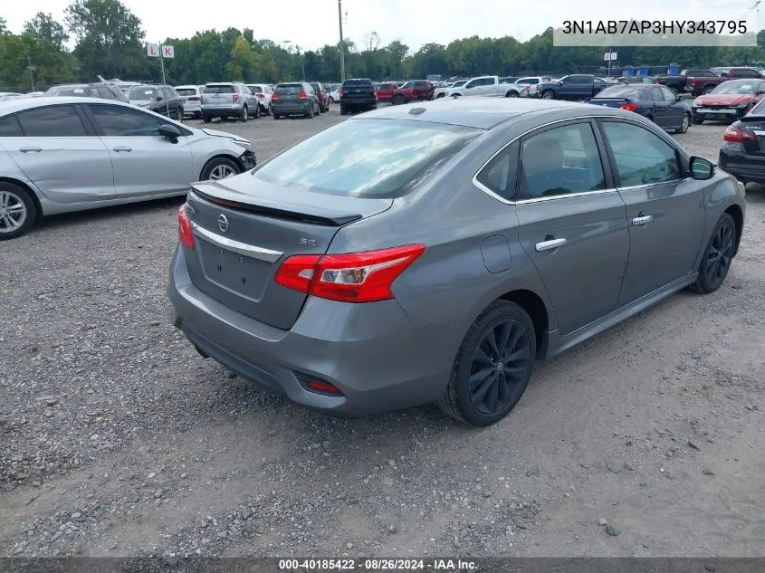 2017 Nissan Sentra Sr VIN: 3N1AB7AP3HY343795 Lot: 40185422