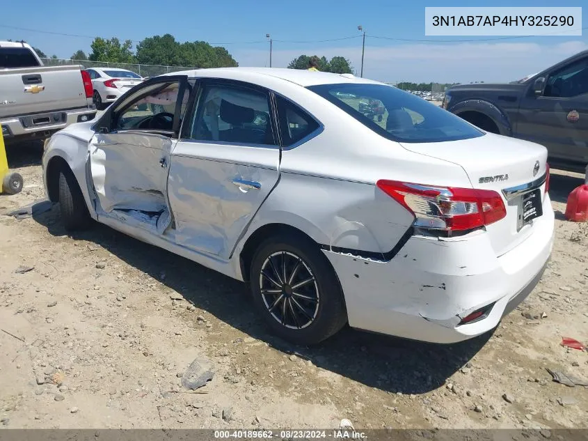 2017 Nissan Sentra Sv VIN: 3N1AB7AP4HY325290 Lot: 40189662