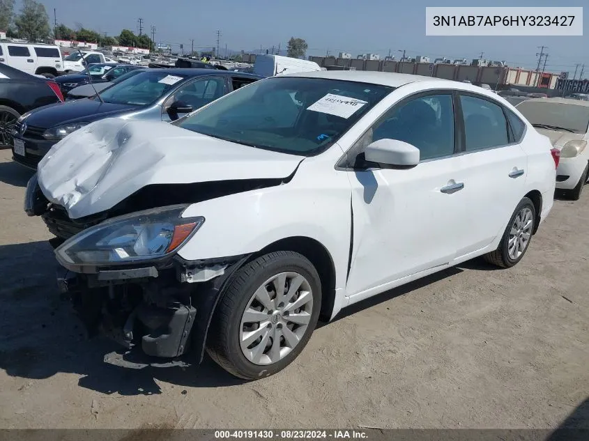 2017 Nissan Sentra S VIN: 3N1AB7AP6HY323427 Lot: 40191430