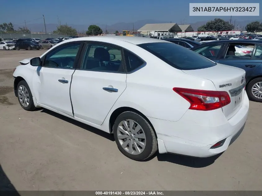 2017 Nissan Sentra S VIN: 3N1AB7AP6HY323427 Lot: 40191430