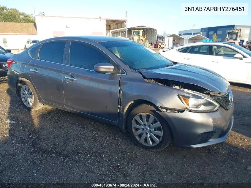 2017 Nissan Sentra Sv VIN: 3N1AB7AP8HY276451 Lot: 40193674