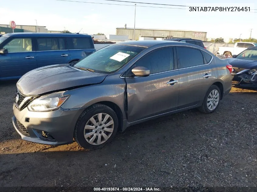 2017 Nissan Sentra Sv VIN: 3N1AB7AP8HY276451 Lot: 40193674