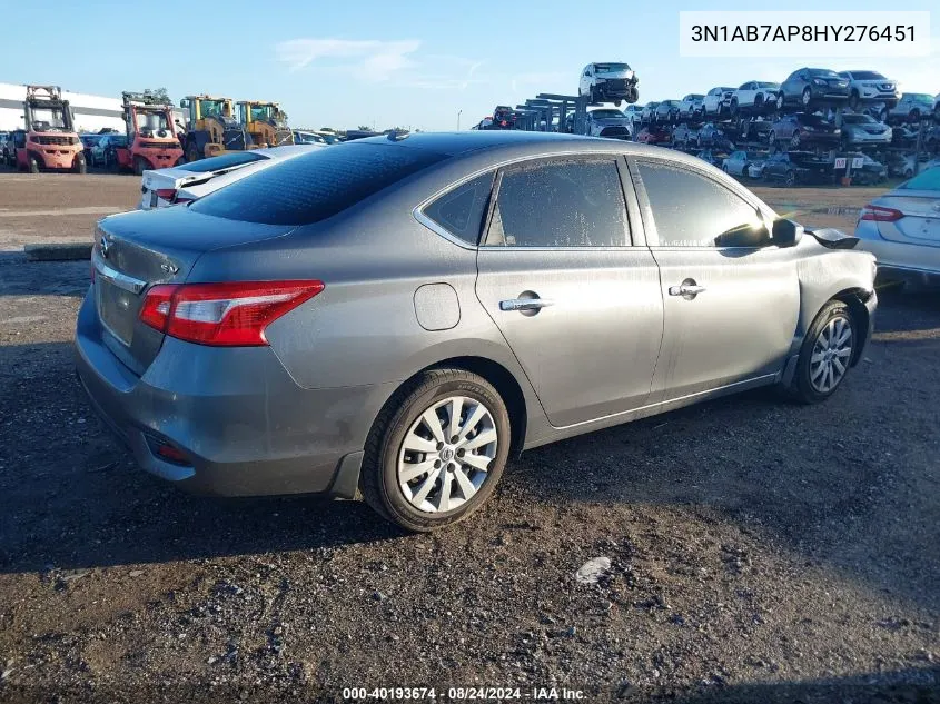 3N1AB7AP8HY276451 2017 Nissan Sentra Sv