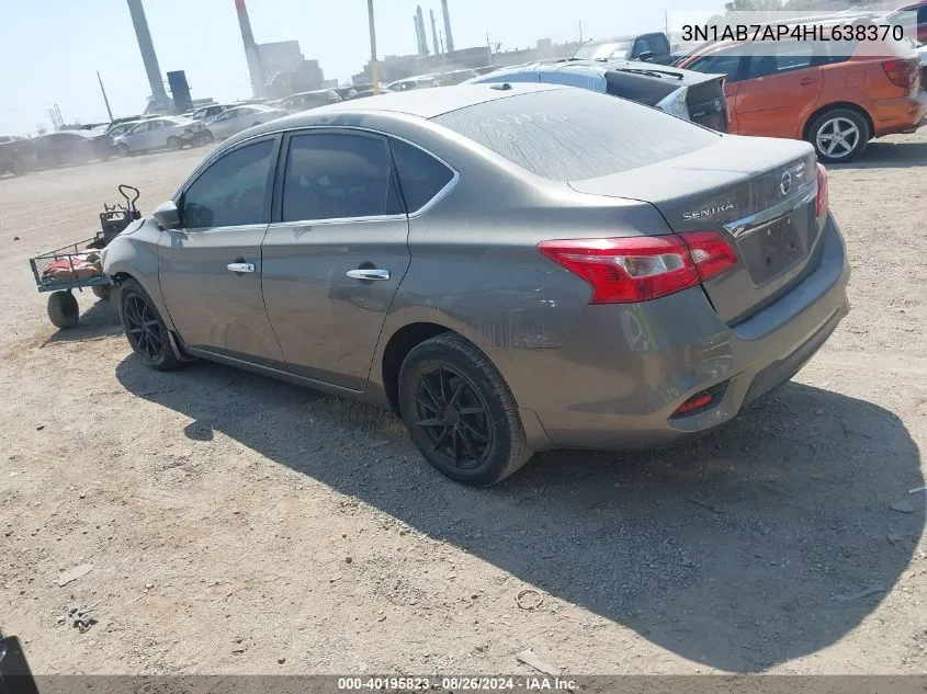 3N1AB7AP4HL638370 2017 Nissan Sentra Sv