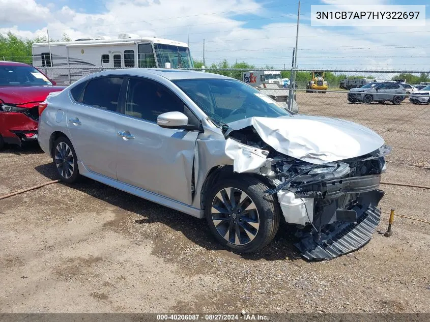 2017 Nissan Sentra Sr Turbo VIN: 3N1CB7AP7HY322697 Lot: 40206087