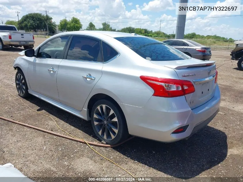 2017 Nissan Sentra Sr Turbo VIN: 3N1CB7AP7HY322697 Lot: 40206087