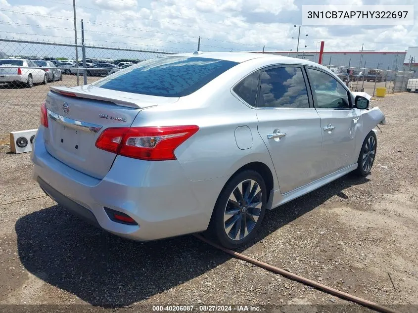 2017 Nissan Sentra Sr Turbo VIN: 3N1CB7AP7HY322697 Lot: 40206087