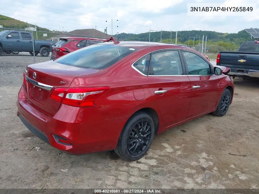 2017 Nissan Sentra Sv VIN: 3N1AB7AP4HY265849 Lot: 40210081