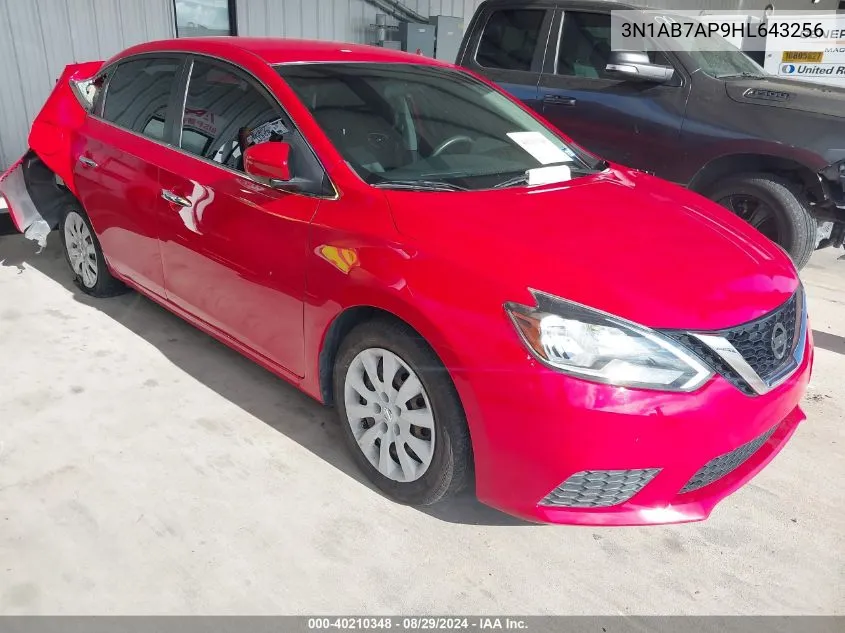 3N1AB7AP9HL643256 2017 Nissan Sentra Sv