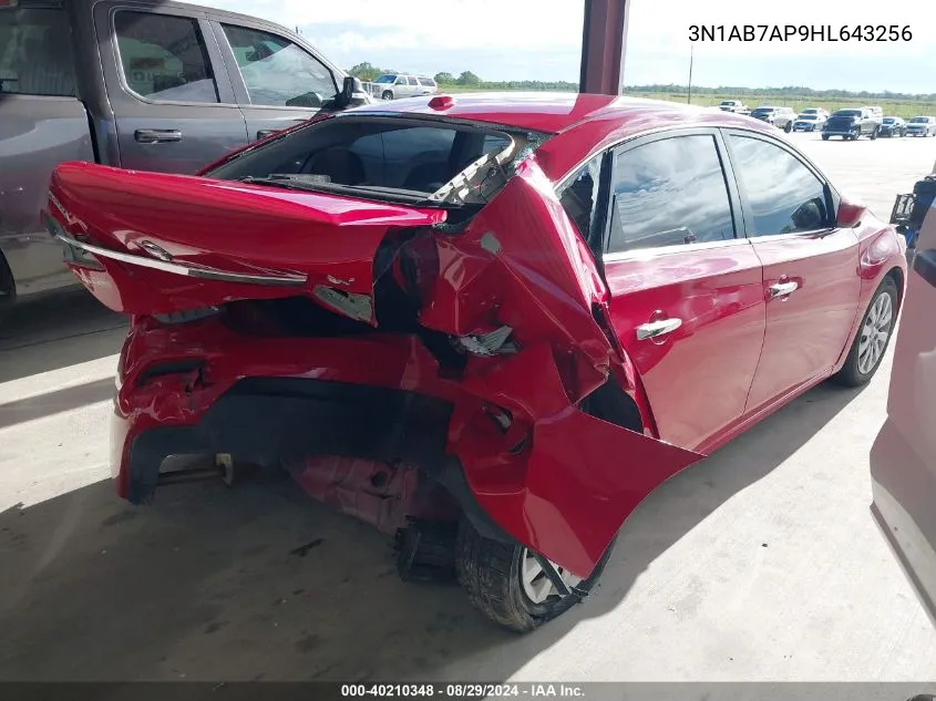 2017 Nissan Sentra Sv VIN: 3N1AB7AP9HL643256 Lot: 40210348