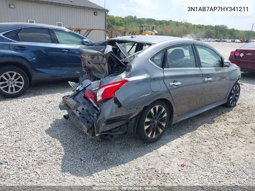 2017 Nissan Sentra Sr VIN: 3N1AB7AP7HY341211 Lot: 40220176