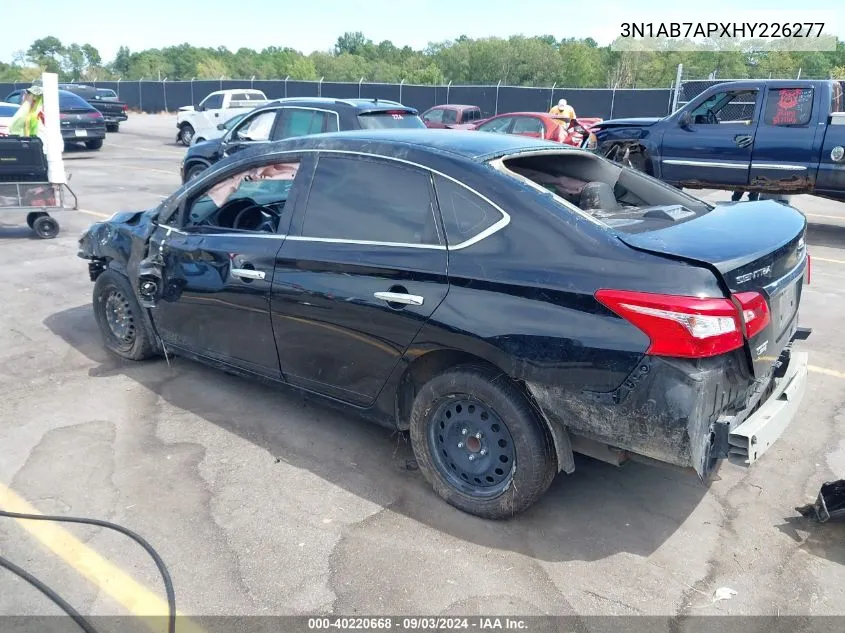 2017 Nissan Sentra S VIN: 3N1AB7APXHY226277 Lot: 40220668