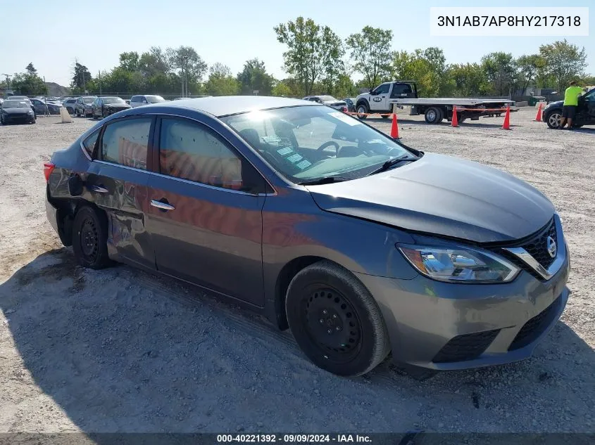 2017 Nissan Sentra S VIN: 3N1AB7AP8HY217318 Lot: 40221392