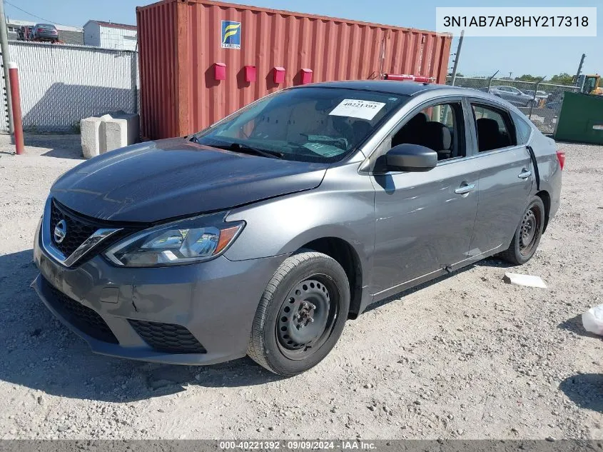 2017 Nissan Sentra S VIN: 3N1AB7AP8HY217318 Lot: 40221392