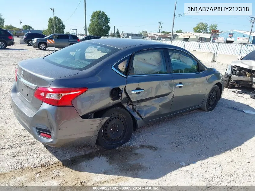 2017 Nissan Sentra S VIN: 3N1AB7AP8HY217318 Lot: 40221392