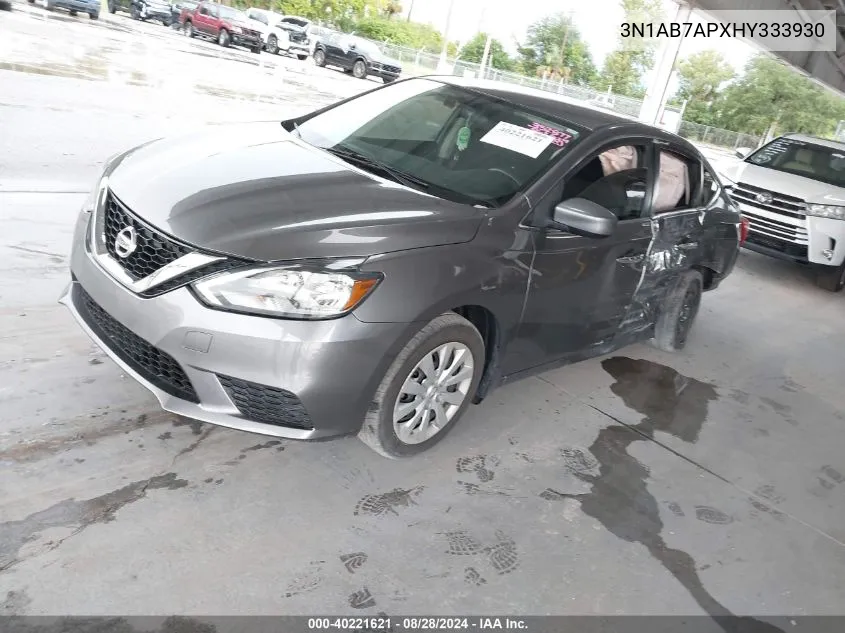 2017 Nissan Sentra S VIN: 3N1AB7APXHY333930 Lot: 40221621