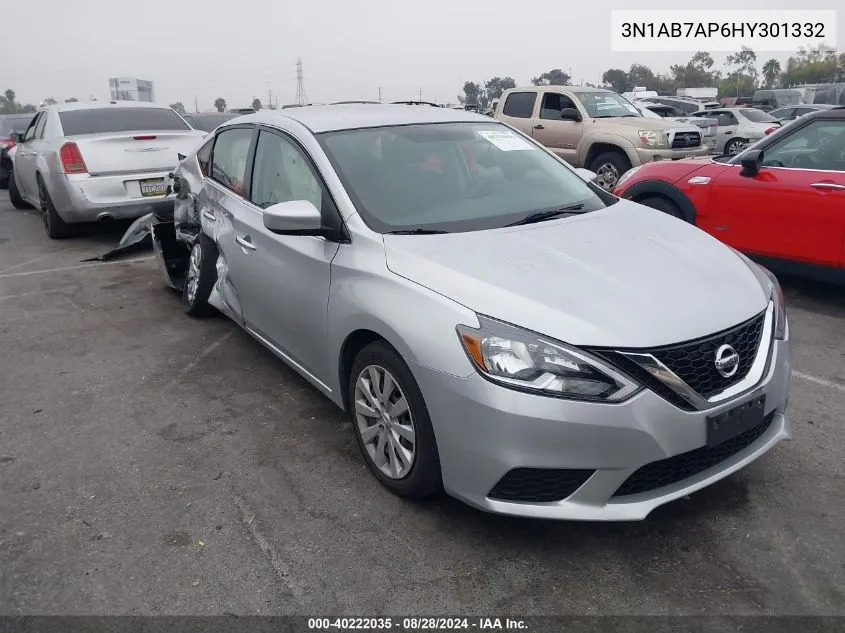 2017 Nissan Sentra Sv VIN: 3N1AB7AP6HY301332 Lot: 40222035