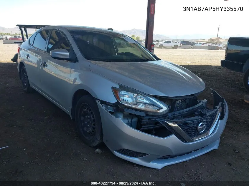 2017 Nissan Sentra Sv VIN: 3N1AB7AP5HY335570 Lot: 40227794