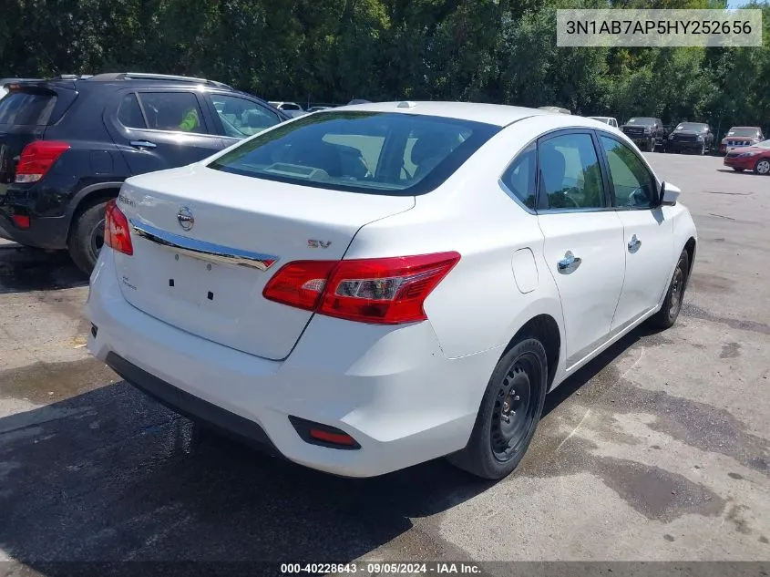 2017 Nissan Sentra Sv VIN: 3N1AB7AP5HY252656 Lot: 40228643