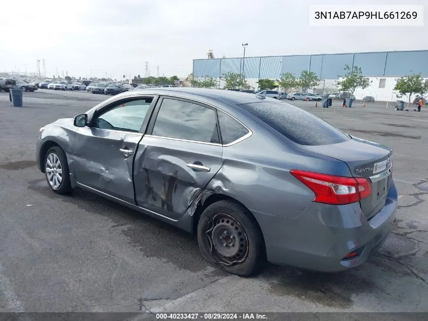 2017 Nissan Sentra Sv VIN: 3N1AB7AP9HL661269 Lot: 40233427