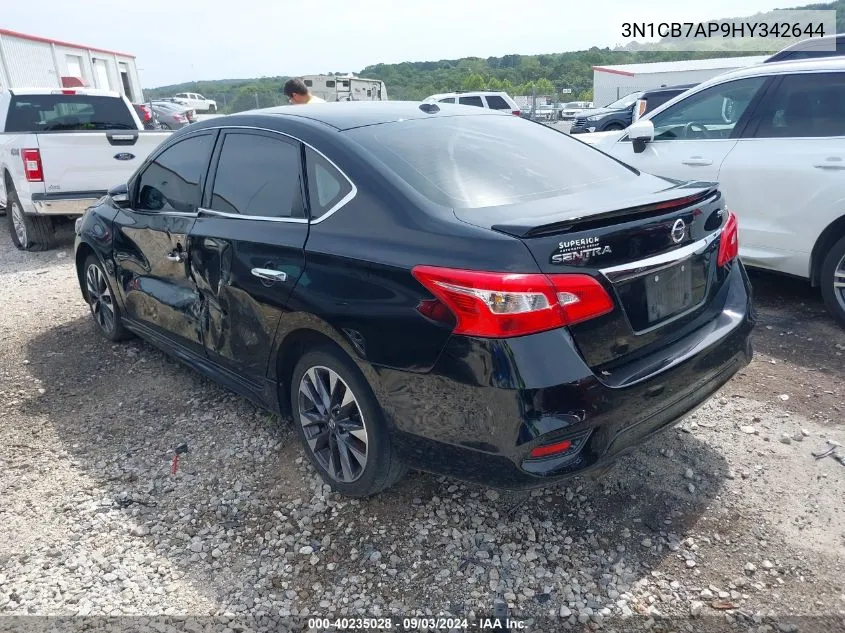 2017 Nissan Sentra Sr Turbo VIN: 3N1CB7AP9HY342644 Lot: 40235028