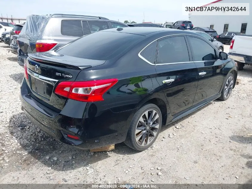 2017 Nissan Sentra Sr Turbo VIN: 3N1CB7AP9HY342644 Lot: 40235028