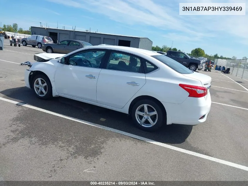 2017 Nissan Sentra Sv VIN: 3N1AB7AP3HY339469 Lot: 40235214