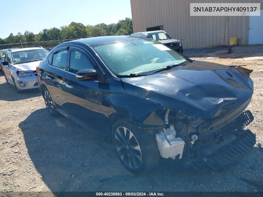 2017 Nissan Sentra Sr VIN: 3N1AB7AP0HY409137 Lot: 40238863