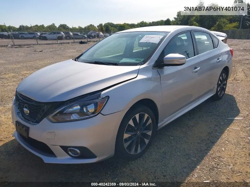 2017 Nissan Sentra Sr VIN: 3N1AB7AP6HY401074 Lot: 40242359