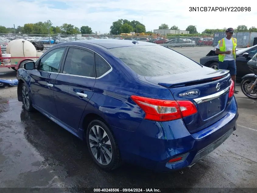 2017 Nissan Sentra Sr Turbo VIN: 3N1CB7AP0HY220898 Lot: 40248506