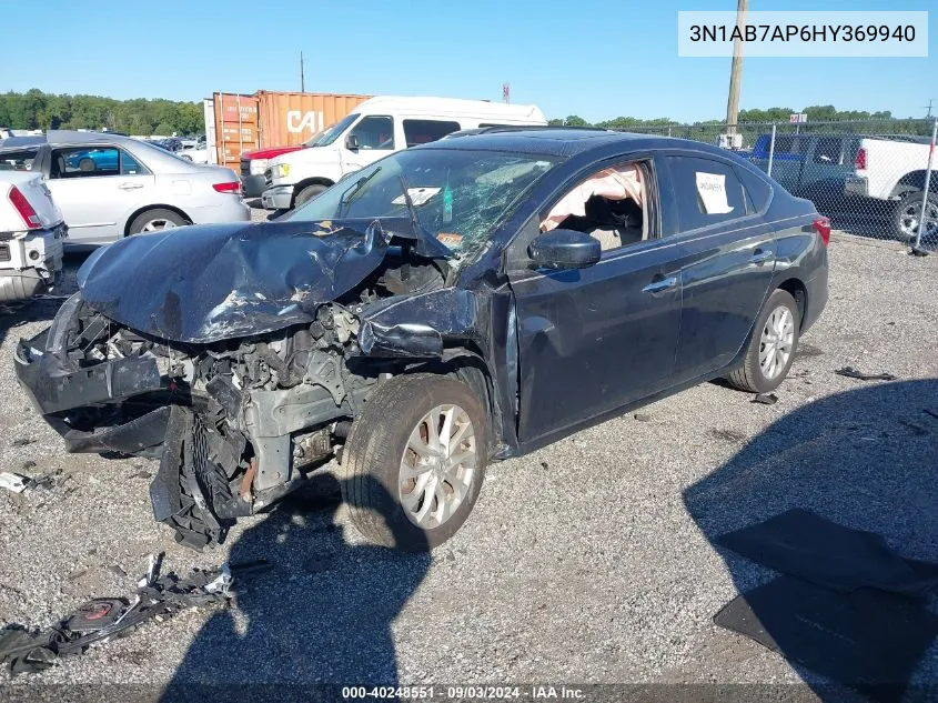 2017 Nissan Sentra Sv VIN: 3N1AB7AP6HY369940 Lot: 40248551