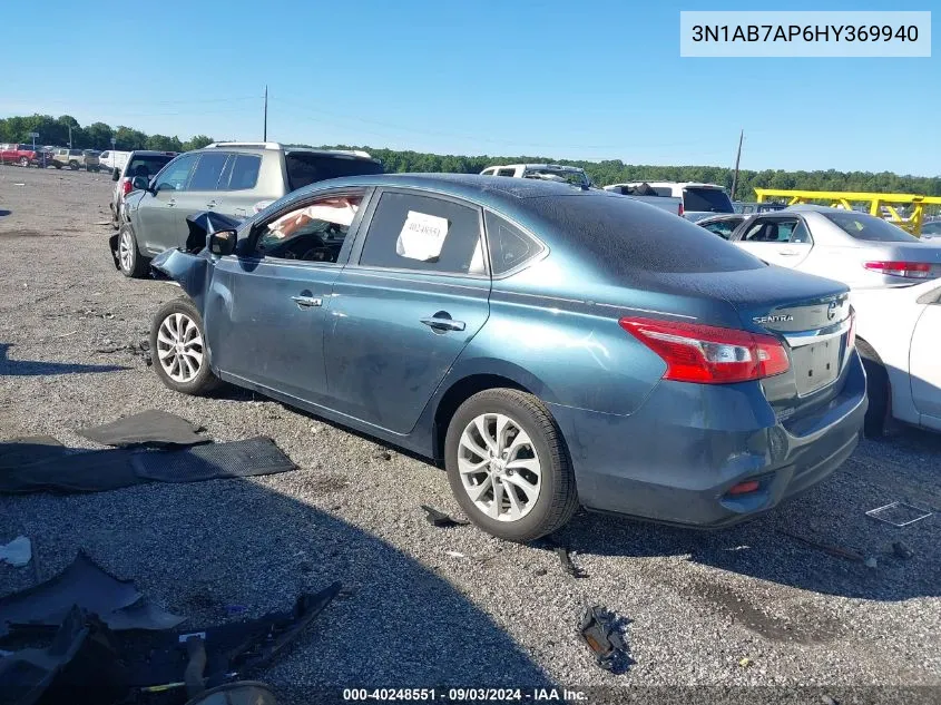 2017 Nissan Sentra Sv VIN: 3N1AB7AP6HY369940 Lot: 40248551