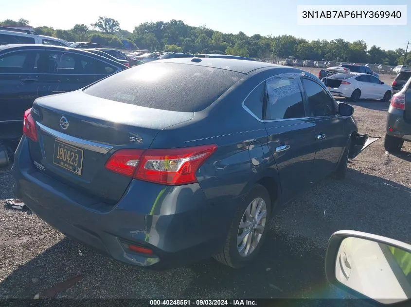 2017 Nissan Sentra Sv VIN: 3N1AB7AP6HY369940 Lot: 40248551