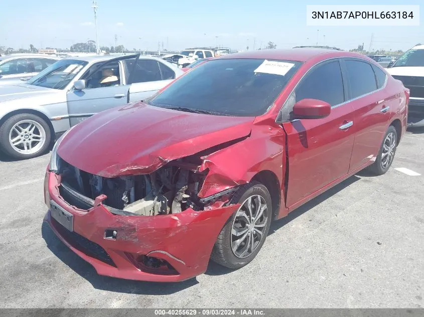 2017 Nissan Sentra Sv VIN: 3N1AB7AP0HL663184 Lot: 40255629