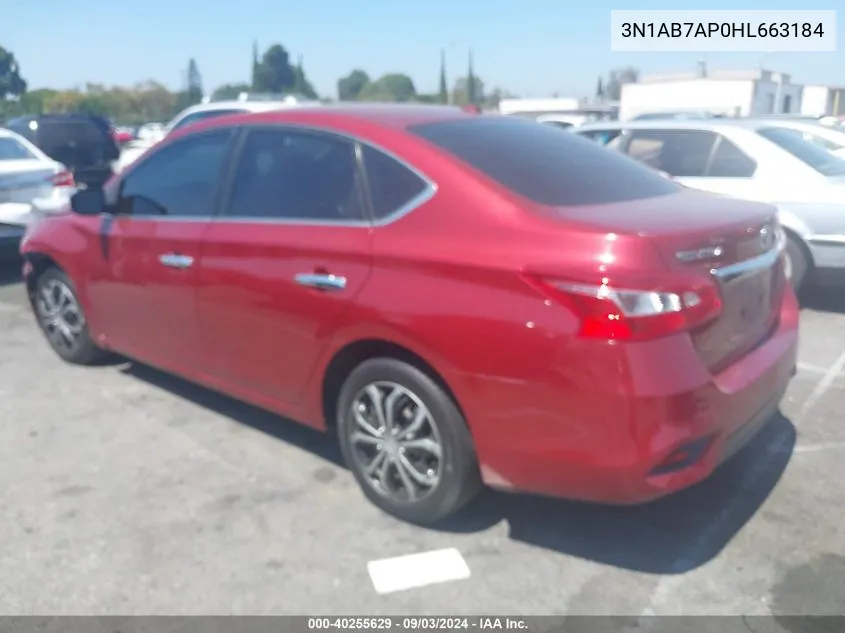 2017 Nissan Sentra Sv VIN: 3N1AB7AP0HL663184 Lot: 40255629