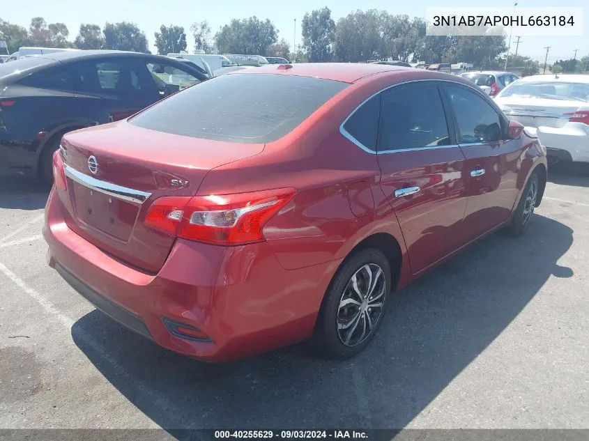 2017 Nissan Sentra Sv VIN: 3N1AB7AP0HL663184 Lot: 40255629