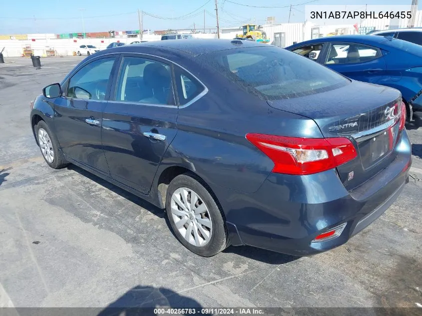 2017 Nissan Sentra Sv VIN: 3N1AB7AP8HL646455 Lot: 40256783