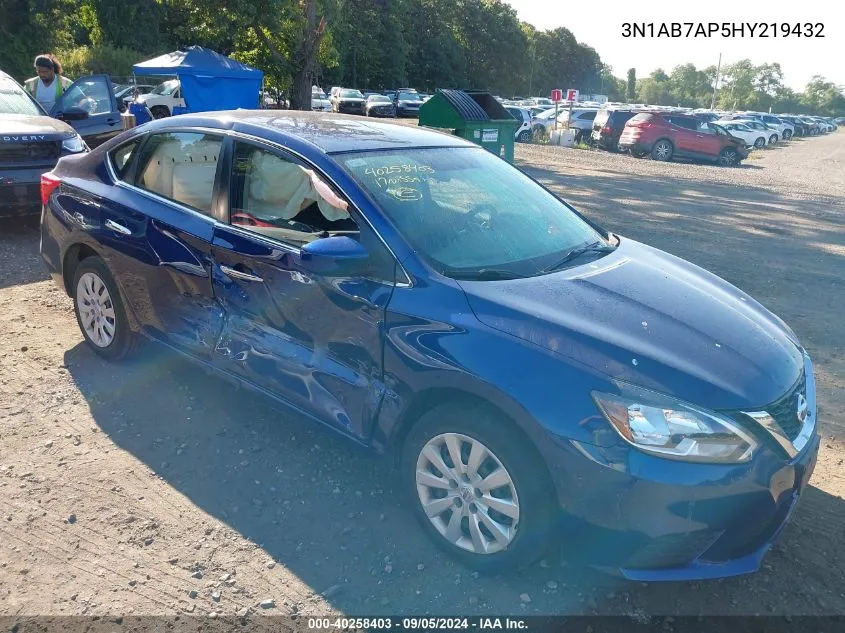 2017 Nissan Sentra S/Sv/Sr/Sl VIN: 3N1AB7AP5HY219432 Lot: 40258403