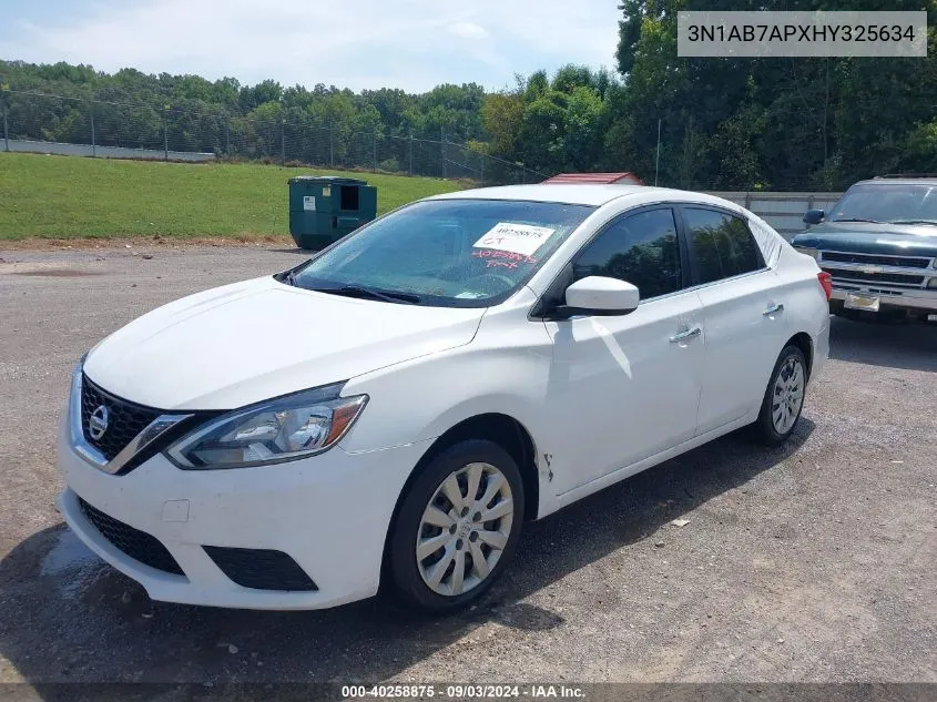 2017 Nissan Sentra S VIN: 3N1AB7APXHY325634 Lot: 40258875