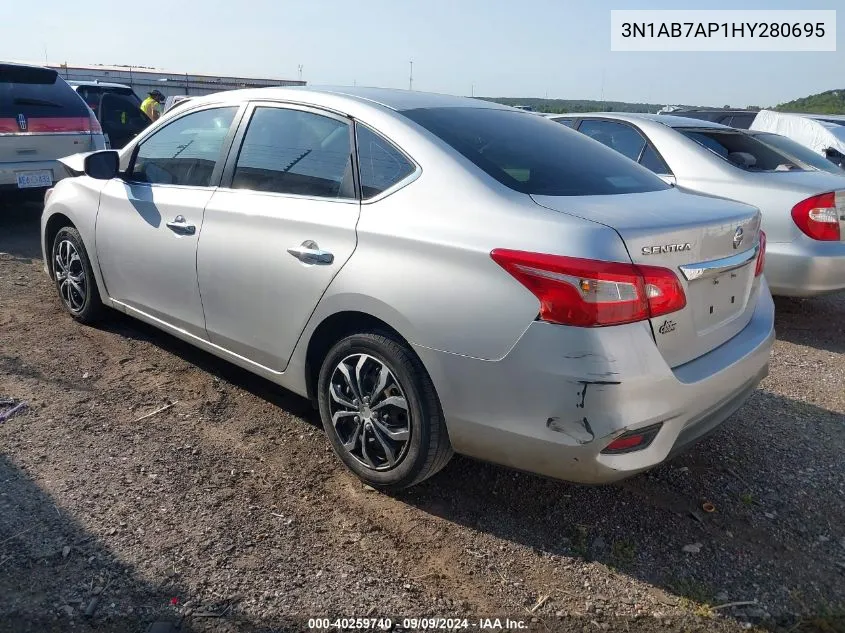 2017 Nissan Sentra S VIN: 3N1AB7AP1HY280695 Lot: 40259740