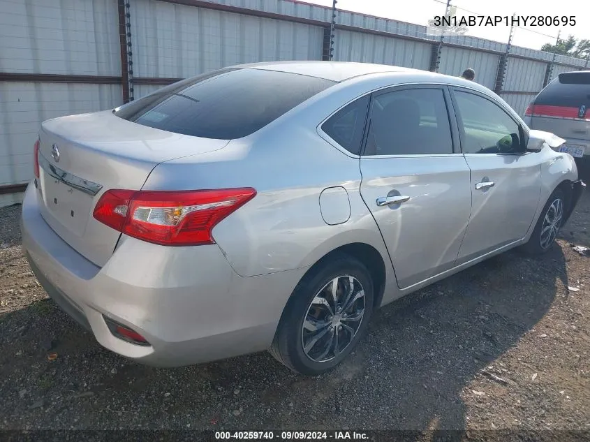 2017 Nissan Sentra S VIN: 3N1AB7AP1HY280695 Lot: 40259740